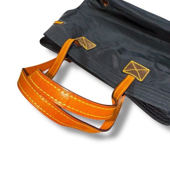 Dooney & Bourke Black Nylon Victoria Tote Brown Leather Trim Shoulder Bag - Picture 6 of 9